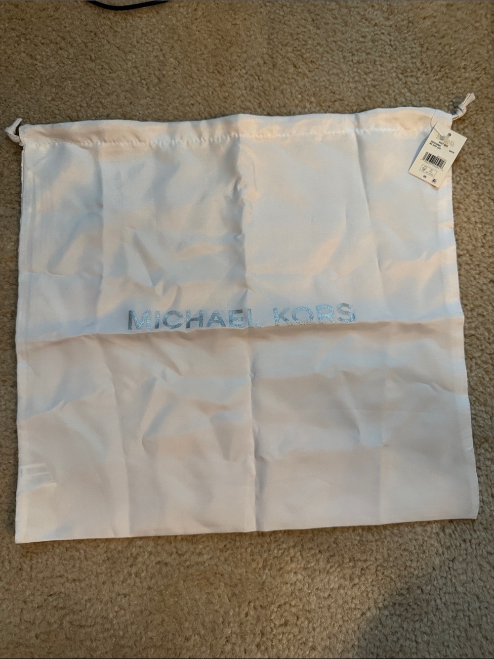 NWT Michael Kors White Drawstring Accessory Dust Pouch